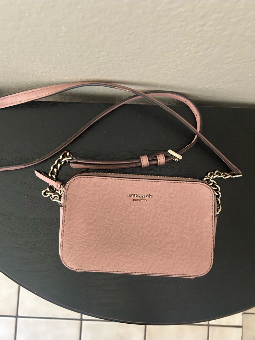 kate spade Dusty Pink Crossbody with Gold Chain Accents